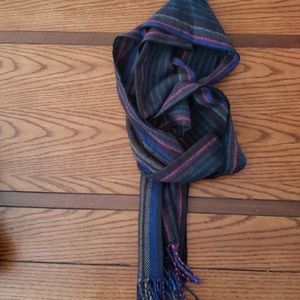 Striped Fringe Scarf